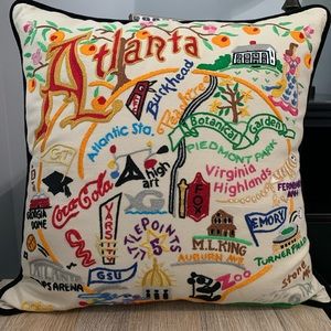 Vintage hand sewn Atlanta decorative pillow.